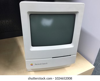 Berlin, Germany - February 7, 2018: Macintosh Classic II Apple Computer. The Macintosh Classic II Is A Personal Computer Designed, Manufactured And Sold By Apple Computer, Inc. From 1991 To 1993
