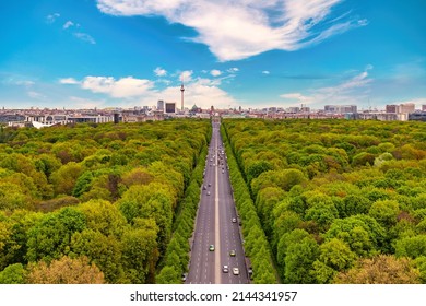 Berlin Germany, high angle viewcity skyline of Berlin with Tier Garden
