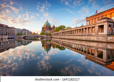 Berlin, Germany. Image of Berlin Cathedral and Museum Island in Berlin during sunrise.