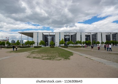 BERLIN, GERMANY - JULY 01, 2018: Square In Front Of The House Of Paul Löbe