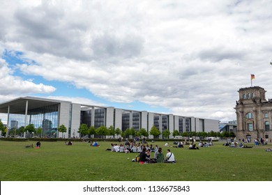 BERLIN, GERMANY - JULY 01, 2018: 
Square In Front Of The House Of Paul Löbe