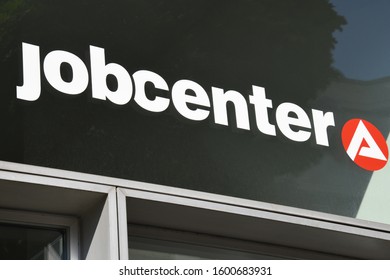 Berlin / Germany - July 20, 2019: Logo Of A Jobenter, The State Owned Employment Agency In Berlin, Germany