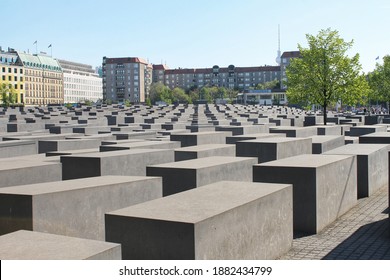 Berlin, Germany - July, 2020: The Holocaust Memorial In The Center Of The German Capital.