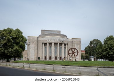 BERLIN, GERMANY - JULY 2021: Outdoor Sunny View Of Volksbühne Am Rosa-Luxemburg-Platz In Berlin, Germany.