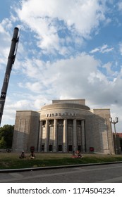 Berlin, Germany - July 8, 2018: Volksbühne Theater Located In Berlin's City Center Mitte On Rosa-Luxemburg-Platz In What Was The GDR's Capital