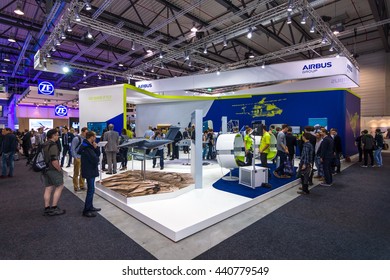 BERLIN, GERMANY - JUNE 01, 2016: The Stand Of Airbus Group. Exhibition ILA Berlin Air Show 2016.