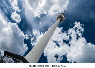 Berlin, Germany - June 11, 2013: Berlin, Germany - December 10, 2017: Fragment Of Television Tower On Alexanderplatz In Berlin, Germany