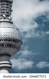 Berlin, Germany - June 11, 2013: Berlin, Germany - December 10, 2017: Fragment Of Television Tower On Alexanderplatz In Berlin, Germany