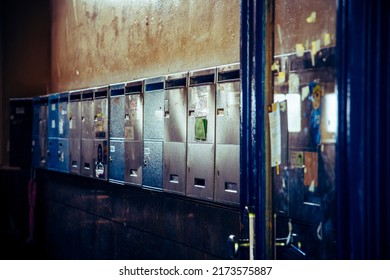 Berlin, Germany, June 2022: Metal Mailboxes In The Entrance Hallway Of An Old Apartment Building