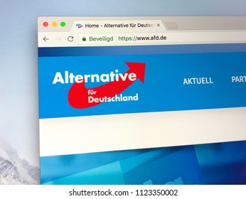 Berlin, Germany - June 29, 2018: Official Website Of German Right-wing Political Party Alternative For Germany (German: Alternative Für Deutschland, AfD)