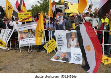 BERLIN, GERMANY - JUNE 3, 2015: Impressions: Demonstration Against The Visit Of Egyptian President Abdel Fattah El-Sisi In Berlin, Germany.