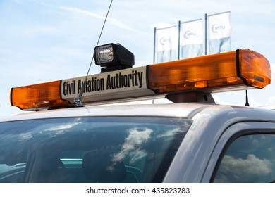 BERLIN / GERMANY - JUNE 3, 2016: An Civil Aviation Authority Car Stands On Airport In Schoenefeld / Berlin, Germany At June 3, 2016.