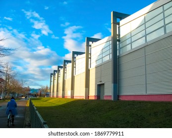 Berlin, Germany - March 01, 2020: The Velodrom Is An Indoor Track Cycling Arena In The Prenzlauer Berg District , Berlin