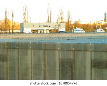 Berlin, Germany - March 01, 2020: The Velodrom Is An Indoor Track Cycling Arena In The Prenzlauer Berg District , Berlin