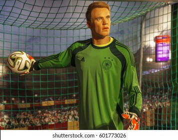 Berlin, Germany - March 2017: Manuel Neuer Wax Figure In Madame Tussauds City Museum