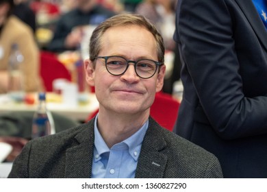 Berlin, Germany - March 23rd 2019: Michael Müller, Mayor Of Berlin, Sitting At The SPD Convention.