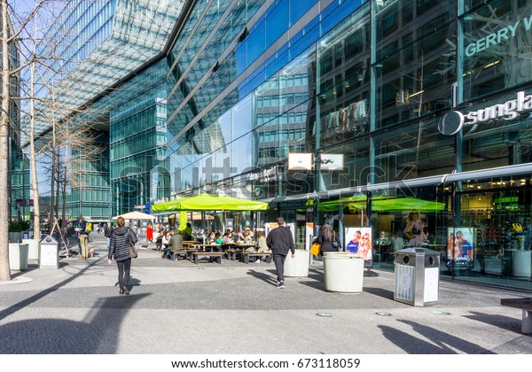 BERLIN,\
GERMANY- March 4,2017 : Typical Street view March 4,2017 in Berlin,\
Germany. Berlin is the capital of Germany. With a population of\
approximately 3.5 million people.BERLIN,\
GERMANY