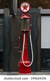 BERLIN, GERMANY - MAY 17, 2014: Fuel dispenser FRY Visible Pump, USA, nickname MAE WEST (1925). 27th Oldtimer Day Berlin - Brandenburg 