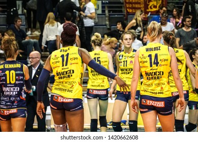 Berlin, Germany - May 21, 2019: Volleyball Players Of The Italian Women's Club Imoco Volley Conegliano During The CEV Champions League Volley 2019 Final