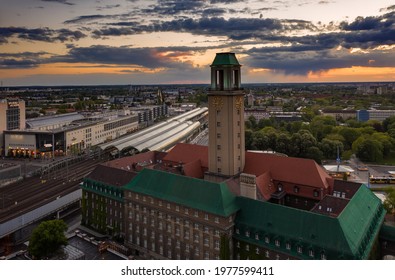 BERLIN, GERMANY - MAY 21, 2021: Building of Berlin-Spandau Town Hall (Rathaus Spandau). It is the town hall of the borough of Spandau in the western suburbs of Berlin, Germany