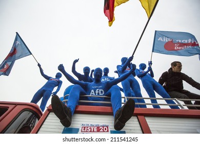 BERLIN, GERMANY - MAY 23, 2014: Activists Rally In Support Of AfD (Alternative For Germany) - Political Party Founded In 2013. Won 7 Of Germany's 96 Seats For European Parliament In May 2014 Election.