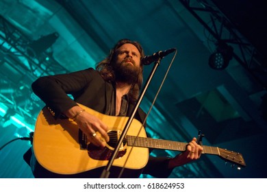 Berlin, Berlin / GERMANY - May 25, 2016: American Rock Band Father John Misty From Rockville, Maryland, With Its Vocalist Joshua Michael Tillman Giving A Live Concert In Berlin Astra Kulturhaus.