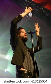 Berlin, Berlin / GERMANY - May 25, 2016: American Rock Band Father John Misty From Rockville, Maryland, With Its Vocalist Joshua Michael Tillman Giving A Live Concert In Berlin Astra Kulturhaus.