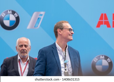 Berlin, Germany - May 25, 2019: Governing Mayor Of Berlin Michael Müller On The Podium At The E-Prix ABB FIA Formula E Race Car Championship Award Ceremony