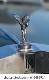 Berlin, Germany - May 8, 2017: Rolls Royce Hood Ornament. Founded In 1906 By Charles Stewart Rolls And Sir Frederick Royce, It Is A British Car-manufacturing And Later Aeroengine Manufacturing Company