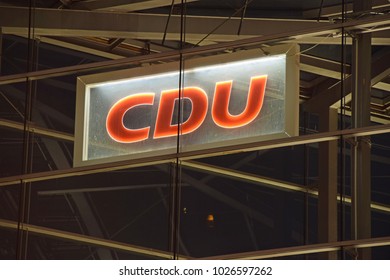 Berlin, Germany - November 30,2017:Logo Of The Christian Democratic Union At Its Federal Office 