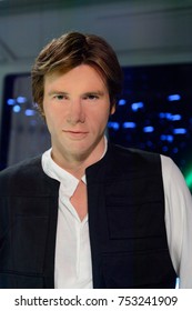 BERLIN, GERMANY - OCT 1, 2017: Han Solo, Affilation Rebel Alliance, Star Wars Area, Madame Tussauds  Berlin Wax Museum.