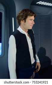 BERLIN, GERMANY - OCT 1, 2017: Han Solo, Affilation Rebel Alliance, Star Wars Area, Madame Tussauds  Berlin Wax Museum.