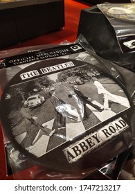 Berlin, Germany - October 12, 2019: The Beatles Abbey Road Album Turntable Slipmat Set