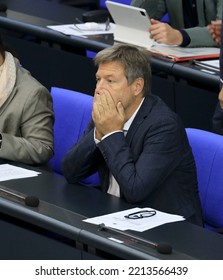 Berlin, Germany, October 13, 2022. The German Federal Minister Of Economics An Vice Chancellor, Dr. Robert Habeck, During The 60th Plenary Session Of The German Bundestag.