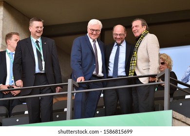 BERLIN GERMANY OLYMPIA STADIUM 27 Mai.2017 FUSSBALL  DFB-Pokal Finale Eintracht Frankfurt Vs Borussia Dortmund
Federal President Frank-Walter Steinmeier, Martin Schulz,  Chancellor Gerhard Schröder