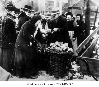 Berlin, Germany, The Selling Of Tin Cans In The Street, An Indication Of Terible Inflation In The Economy, 1923