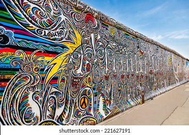 BERLIN, GERMANY - SEPTEMBER 15: Berlin Wall graffiti seen on SEPTEMBER 15, 2014, Berlin, East Side Gallery. It's a 1.3 km long part of original Berlin Wall which collapsed in 1989.