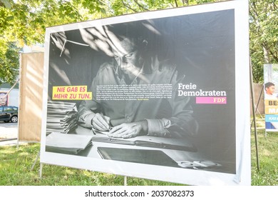 Berlin, Germany - September 2, 2021: Election Campaign Poster Of The Free Democratic Party (FDP)