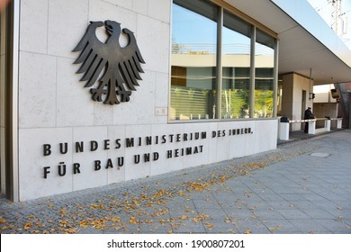 Berlin, Germany - September 23, 2019:  Entrance To The Federal Ministry Of The Interior, Building And Community In Berlin, Germany