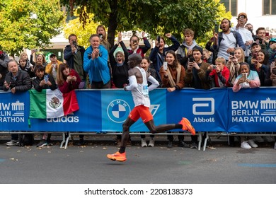 Berlin, Germany - September 25, 2022: Eliud Kipchoge Is A Winner Of Annual Marathon In Berlin, Germany