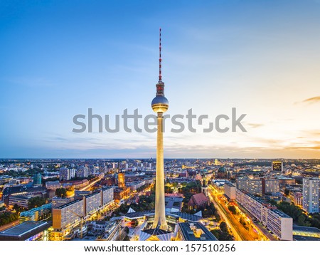 Similar – Foto Bild Fernsehturm in einer Spiegelung