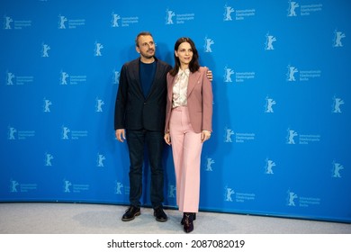 BERLIN, GERMANY-February 10, 2019: (L-R) Safy Nebbou and Juliette Binoche pose at the "Who You Think I Am" photocall during the 69th Berlinale International Film Festival