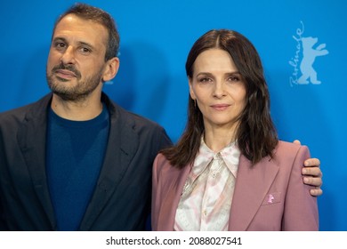 BERLIN, GERMANY-February 10, 2019: (L-R) Safy Nebbou and Juliette Binoche pose at the "Who You Think I Am" photocall during the 69th Berlinale International Film Festival