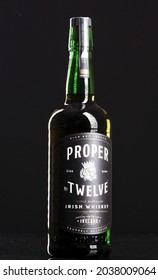 Berlin - JAN 15, 2020: Proper No. Twelve  Irish whisky  on store shelf in Berlin. Proper No. Twelve is an Irish whisky brand founded by mixed martial arts champion Conor McGregor