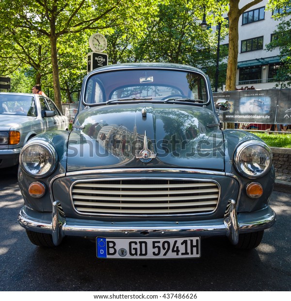 BERLIN - JUNE 05, 2016: Subcompact car\
Morris Minor 1000, 1960. Classic Days Berlin\
2016.