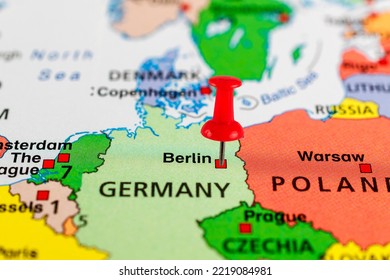 Berlin map. Berlin pin map. Close up of Berlin map with red pin. Map with red pin point of Berlin in Germany. - Powered by Shutterstock