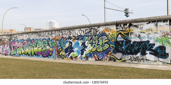 BERLIN - MARCH 06: The East Side Gallery Is Under Worldwide  Protest In Terms Of The Removal Of Several  Berlin Wall Segments  To Allow The Construction Of A Luxury Hotel In  MARCH 06, 2013 In Berlin.