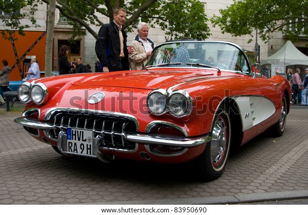 BERLIN - MAY 28: The\
Chevrolet Corvette 1958 on display at the exhibition \