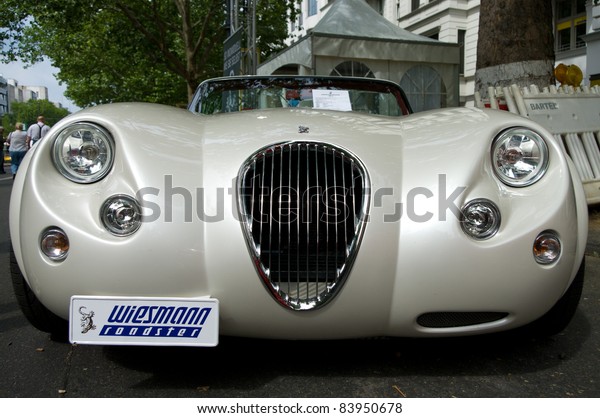 BERLIN - MAY 28: The Weismann Roadster MF3 2010\
on display at the exhibition \