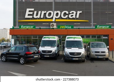 BERLIN - OCTOBER 31, 2014: Europcar is a car rental company owned by Eurazeo. Europcar today operates a fleet of over 200,000 vehicles at 2,825 locations in 143 different countries